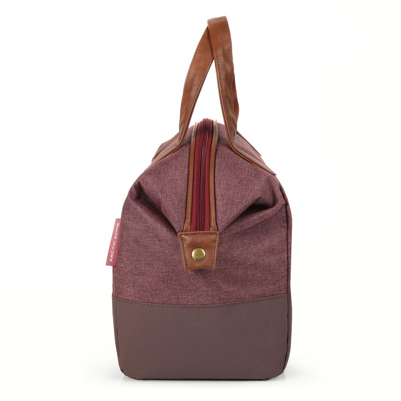 Arctic Zone Heathered Eco Lunch Bag Tote - Wine Red,