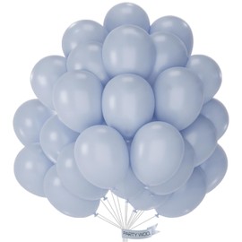 PartyWoo Dusty Blue Balloons 50 pcs 12 Inch Light Grey Blue Balloons for Graduation Wedding Baby Shower Gender Reveal Anniversary Graduation Birthday Party Decorations Blue-F51