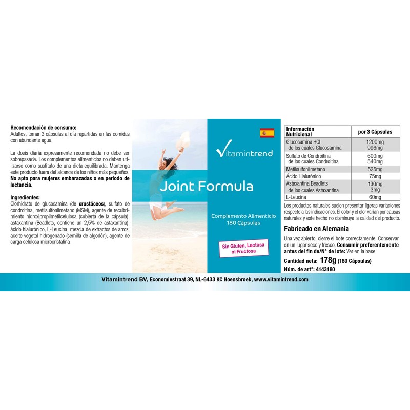 Joint Capsules - High Dose - 180 Capsules - with