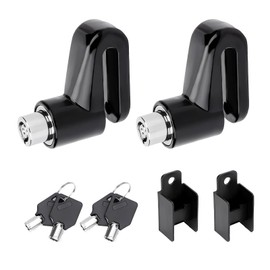 MUQIDA 2PCS Motorcycle Disc Brake Lock, Anti-Theft Waterproof Safety Wheel Brake Lock with Keys, Heavy Duty Security Disc Padlock for Motorcycles Bikes Scooters, Motorcycle Accessories (Black)