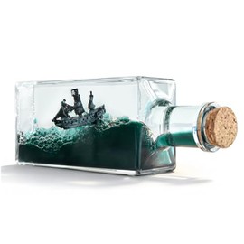 MikaMax Cruise Ship Fluid Drift - Unsinkable Ship in Liquid Bottle, Pirate Ship Model in Floating Bottle - Unsinkable Pirate Ship - Creative Room Decoration