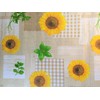 Karina Home Taupe and Yellow Sunflower Wipe Clean Tablecloth Vinyl