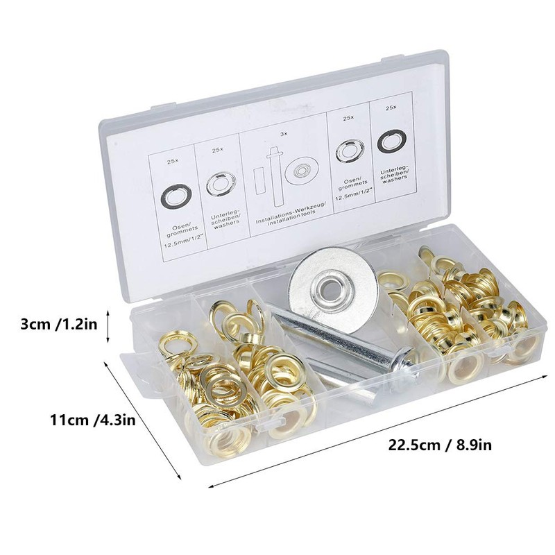 103 Piece Grommet Set Iron Galvanised Tent Eyelets Washer Installation