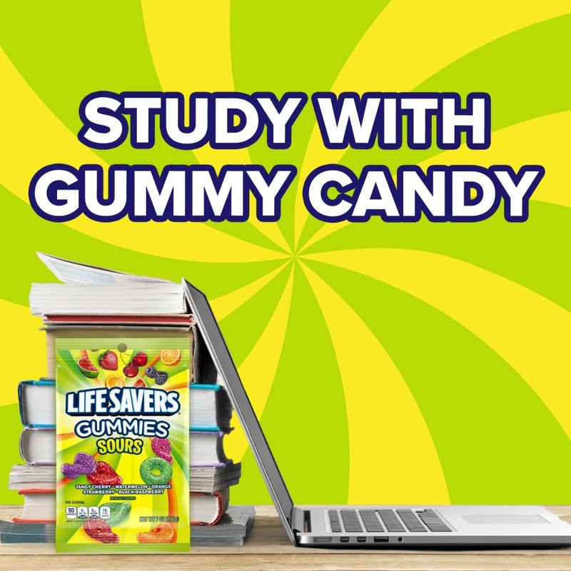 Life Savers Sours Gummies Candy Bag, 7 ounce (Pack of