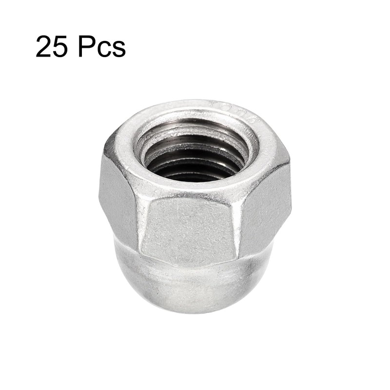 uxcell 1/2-13 Acorn Cap Nuts,25pcs - 304 Stainless Steel Hardware