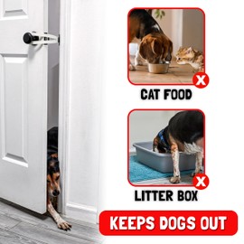 FlexLatch Cat Door Holder Latch - Black Cat Door Alternative Installs Fast Flex Latch Strap Let's Cats in and Keeps Dogs Out of Litter & Food. Safe Baby Proof One Piece No Measuring Extra Easy X-Large