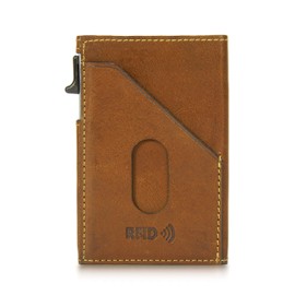 Tony Perotti Italian Leather Wallet for Men - Men's RFID Wallet Slim Design With Quick Access Pop-Up Card Slider - Eco-Friendly Vegetable-Tanned Full Grain Leather Wallet Made in Italy, Honey, One