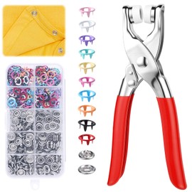 Snap Button Kit with 100pcs Press Pliers Fastener Tool,Colorful Five Claw Buckle Installation Plier Tool Set, Sewing Button Snaps for DIY Crafts, Clothing & Sewing Projects