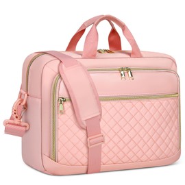 NEWHEY Laptop Bag 17.3 Inch for Women Laptop Briefcase Computer Bag Laptop Bag Business Notebook Bag Waterproof Shoulder Bag for Business, pink, briefcase