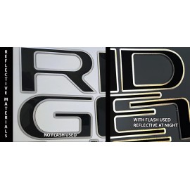 AUTOCARIMAGE Tailgate raised reflective letters fits HONDA RIDGELINE 2024 2025 SILVER outline