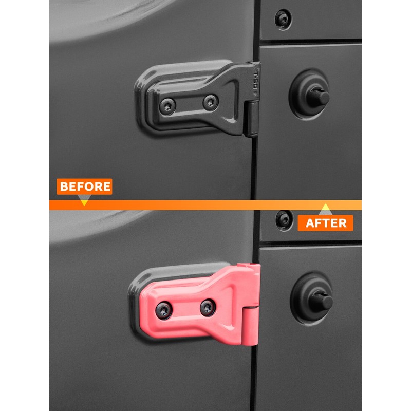 Savadicar 4-Piece Pink Door Hinge Cover Trim Set for Jeep