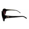 Ellen Tracy Womens Black Plastic Rectangle Sunglass, Gradient Lens 547.
