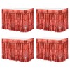 MECCANIXITY 4 Pcs 29x108 Inch Red Metallic Foil Fringe Tinsel