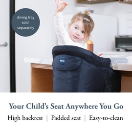 Inglesina Fast Table Chair, Navy - Portable Baby High Chair - for Babies & Toddlers up to 37 lbs - Collapsible Design - Fits Tables 0.8'' to 3.5'' Thick - Compact & Easy to Use - Travel Bag Included