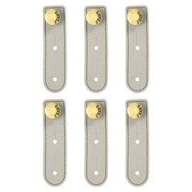 uxcell 6Pcs Button Extenders for Pants, Faux Leather Adjustable Waist Extenders for Women Men Pant Trousers Jeans (Gray, 3.5x1inch)