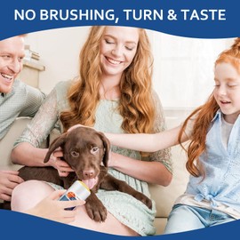 Dental Gels for Dogs, Turn & Taste Dog Toothpaste, Dog Dental Care, Continually Freshens Breath for 24 Hours, Delicious Flavors Like Chicken, No Brush Toothpaste for Dogs