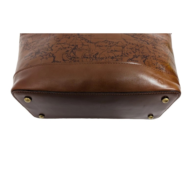 Patricia Nash Verzi Leather Tote Bag-Signature Map Riot Rust-NWT-$199.