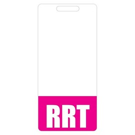 RRT Badge Buddy (Pink) - Vertical Heavy Duty Badge Tags for Registered Respiratory Therapists - Double Sided Badge Identification Card