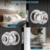 Gaurqiah Crystal Door Knobs with Lock and Keys, Interior Glass