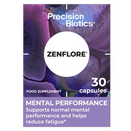 Zenflore by PrecisionBiotics – Daily Food Supplement - Unique 1714-Serenitas Live Bacterial Culture Plus Vitamins B6 and B12 - Helps Reduce Fatigue and Supports Mental Performance - 30 Capsules