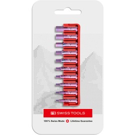 PB Swiss Tools BitBlock with 10 Bits Inch Inner Hex PB C6.711 | 100% Swiss Made | Handy BitBlock with Precision Bits for Standard Applications in Industry and Trade