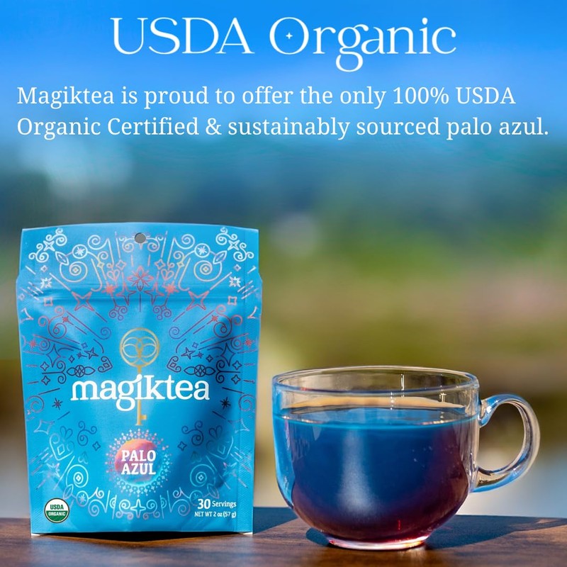 Magiktea, Palo Azul, 15 Plant-Based Tea Bags, USDA Organic, Kidneywood,