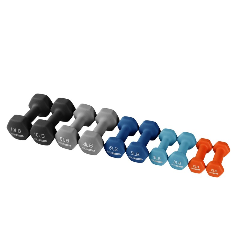HolaHatha Neoprene Dumbbell Weights Set with Rack, Home Gym Equipment,