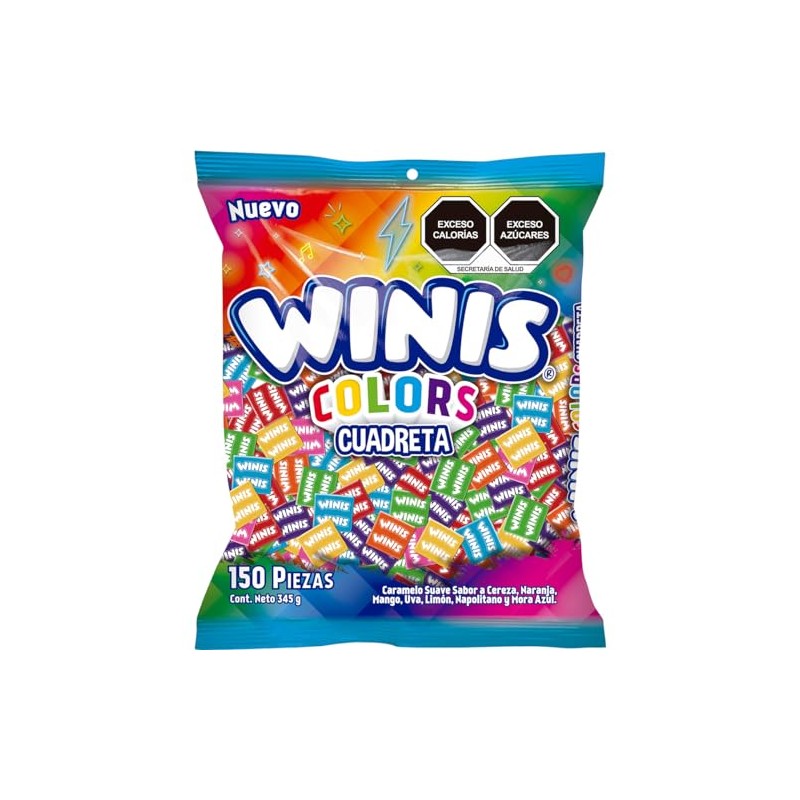 Winis Colors Cuadreta de 2.3 g. Bolsa con 150 pzas.