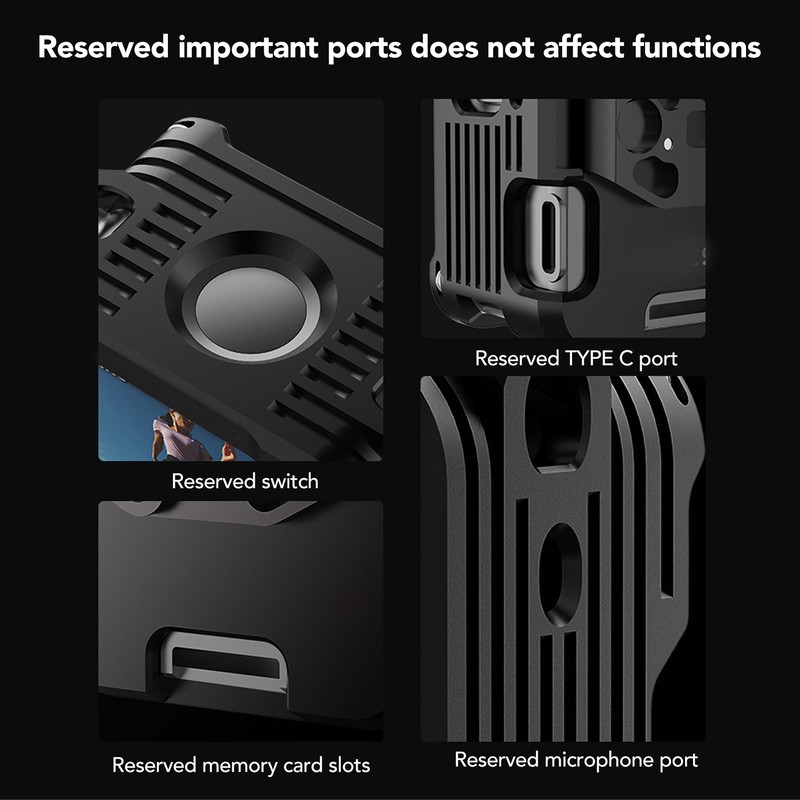 Action Camera Protection Extended Frame Aluminum Alloy Protective Cage for