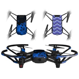 Skin Decal Wrap 2 Pack for DJI Ryze Tello Drone HEX Blue Drone NOT Included