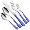 LKTDYMEG 20-Piece Blue Silverware Set 18/0 Stainless Steel Silverware Set