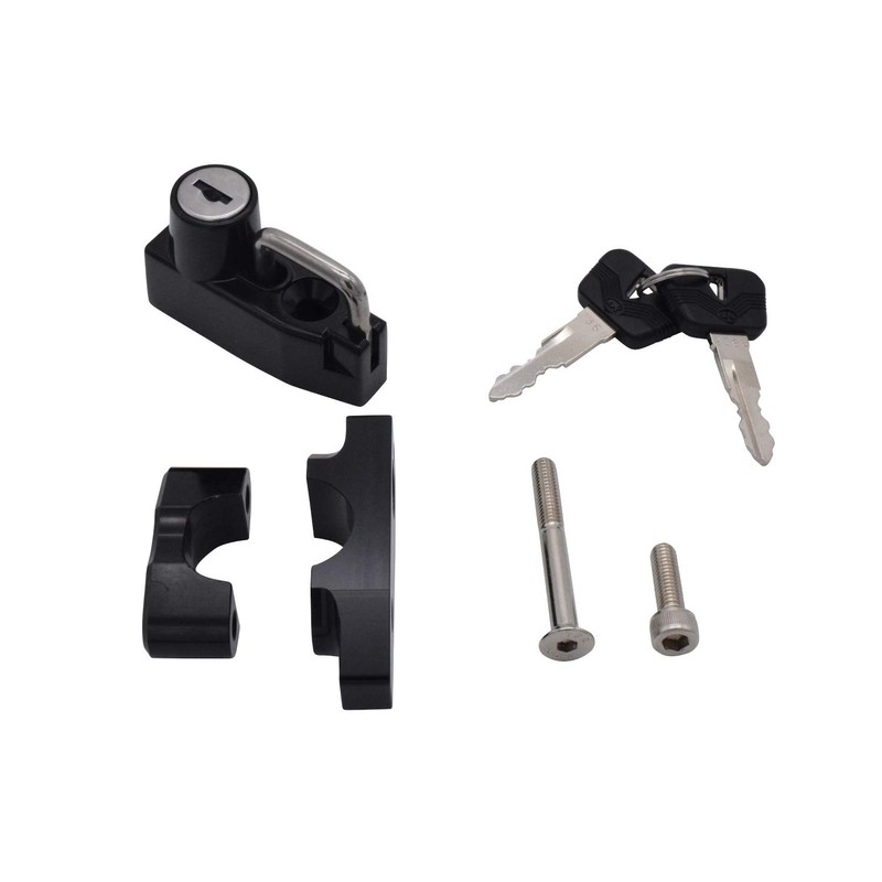 VEROCITY Helmet Lock, Helmet Holder, Anti-Theft (Universal Clamp Type, Black)
