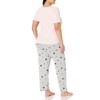 EVANS Women's Plus Size Sleep Set CAT Print, Pink Grey