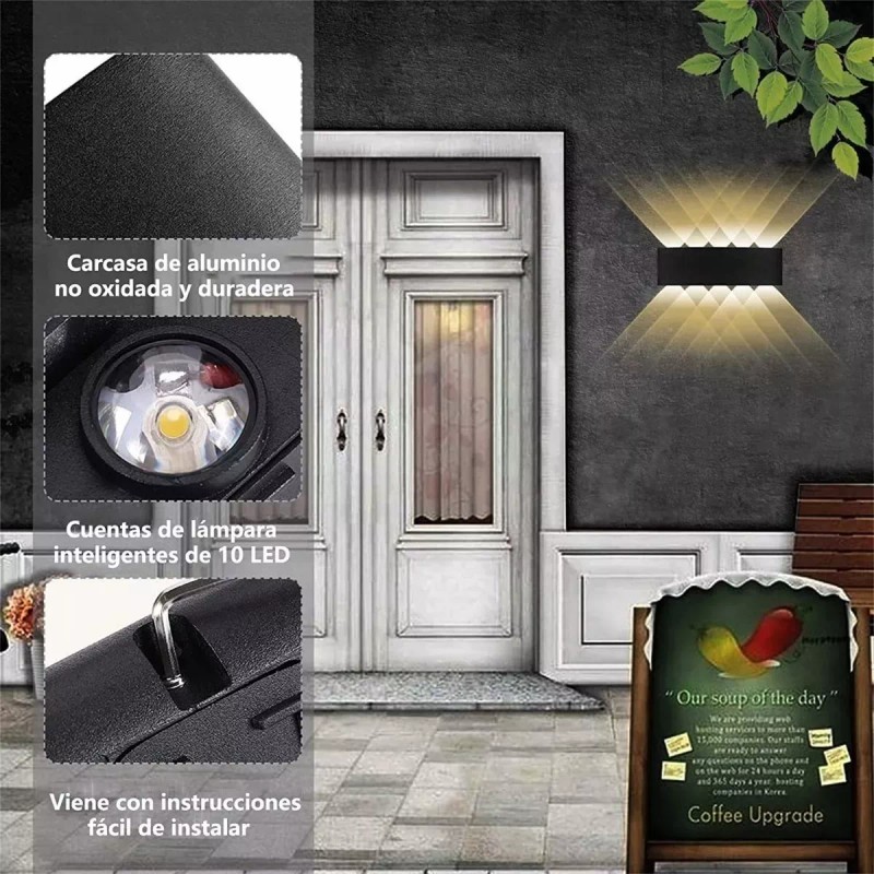 CL Lampara Arbotante De Pared 10w Calida De Interior Y