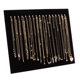 Comelyjewel Pack of 3 Black Velvet Jewelry Display Board with 17 Hooks Necklace Stands Boutique Stands Holder for Chain