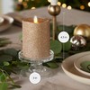 Luminara Realistic LED Moving Flame Pillar Candle, Gold Metallic Glitter,