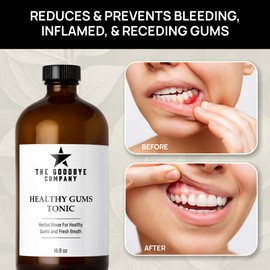 The Goodbye Company Healthy Gum Tonic – Natural Mouth Rinse for Strong Teeth & Gums – Soothes Bad Breath, Bleeding, and Irritation – Made with Pure Essential Oils – 500ml