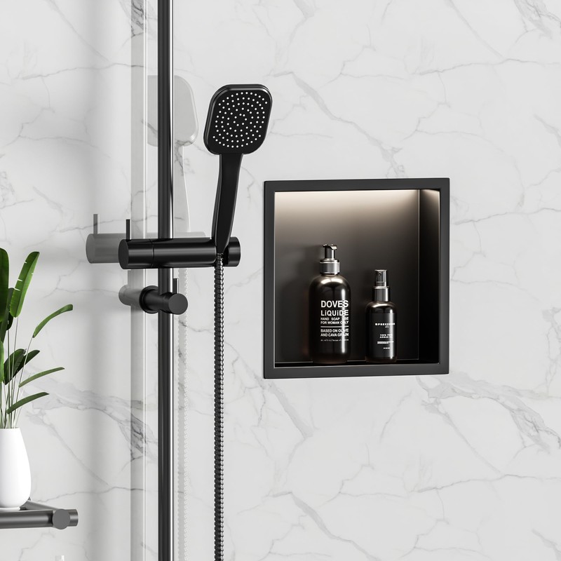 Qeke Stainless Steel Shower Niche 12" X 12", No Tile
