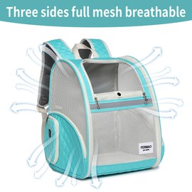 Cat Backpack Carrier，Designed for Cats and Small Dogs Small Animal Pet Backpack Carrier，Breathable Foldable ，Ideal for Vet Transport and Outdoor Adventures，Lightweight Comfort（LightGreen）