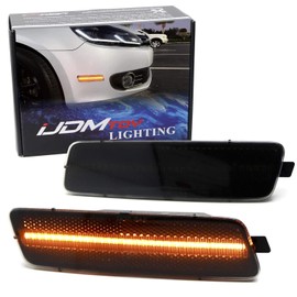 iJDMTOY Smoked Lens Amber Full LED Bumper Side Marker Light Kit Compatible With Volkswagen: 2010-2014 MK6 Golf Hatchback, Jetta Sportwagen, Powered by 40-SMD LED, Replace OEM Amber Sidemarker Lamps