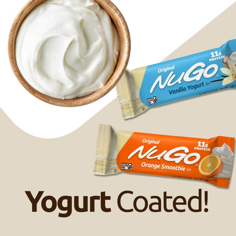 NuGo Protein Bar, Orange Smoothie, 11g Protein, Gluten Free, 15