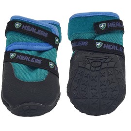 Healers Urban Walkers III Dog Boots for Paw Protection with Non Slip Sole, Reflective Pet Booties, 1-Pair (Teal - Extra Small)