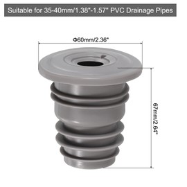uxcell Drain Pipe Seal Ring, Silicone Ring Washing Machine Sealing Plug, Anti-Odor Floor Drain Plug Sewer Pipe Seal Ring Sealing Cover for 35-40mm PVC Drainage Pipes, Grey