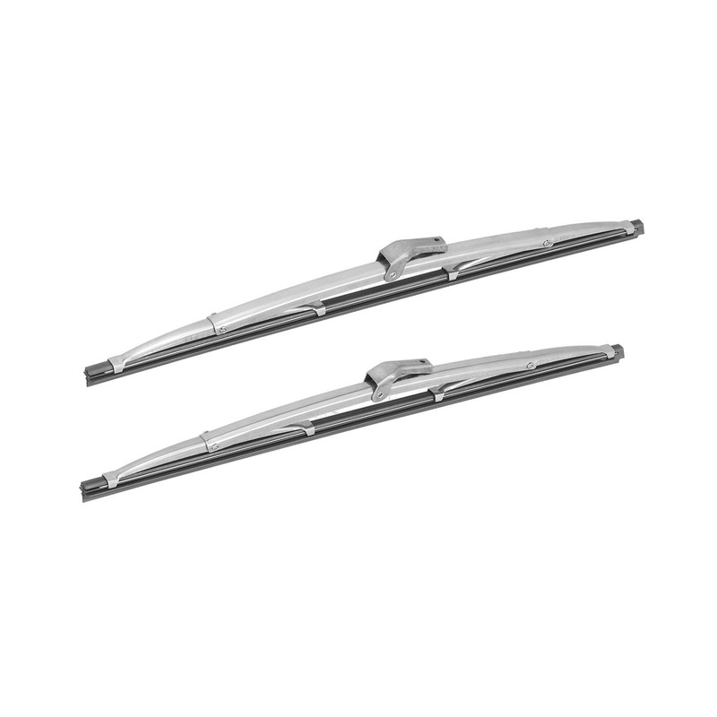 12in/30.48cm Front Windshield Wiper Blades Stainless Steel Polished Silver Universal