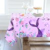 Mermaid Tablecloth - 3PCs, Purple w/ Mermaid Design - Birthday/Baby