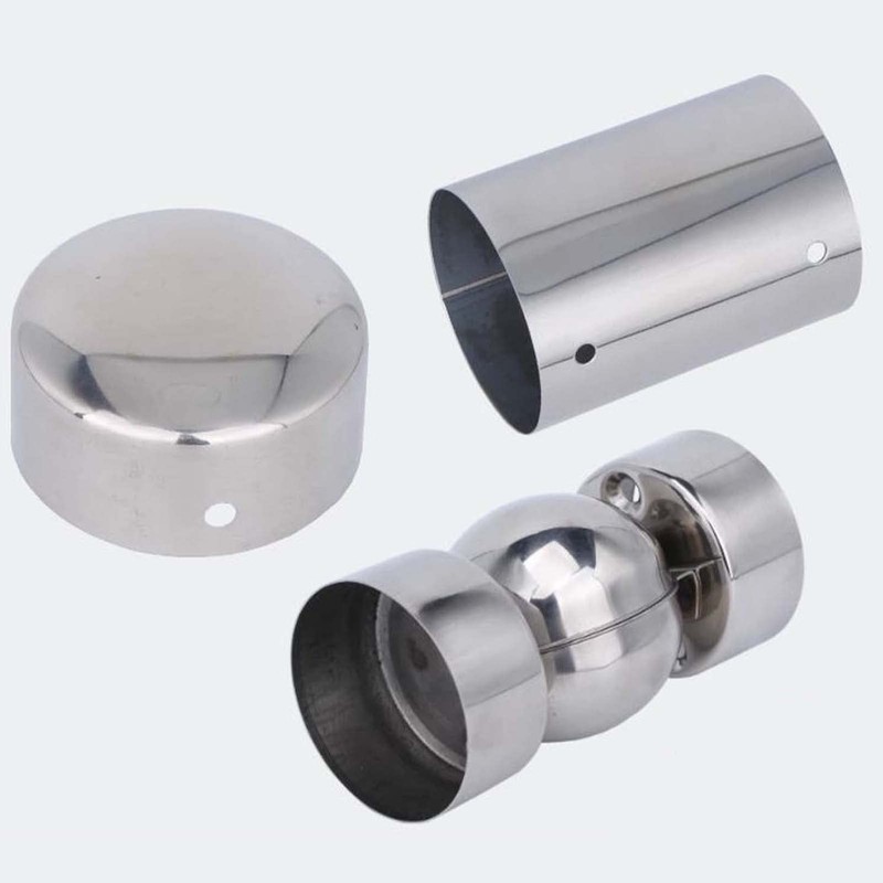 2pcs Stainless Steel Handrail Connector Universal Joint Connector 45mm Handrail