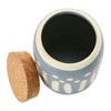 Creative Co-Op Debossed Stoneware Pattern & Cork Lid, Grey Canister