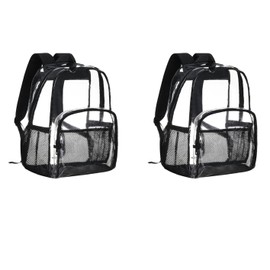BORMELUN Clear Backpack Transparent Bookbag See-Through Stadium Concert approved Men Women 2pack