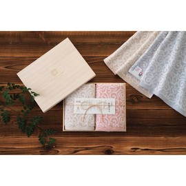 IM7710PI Imabari Kimono Towel Face Towel, Pink (Comes in Wooden Box), Birthday Gift, Gift, New Life, Household Celebration, Stylish, Imabari Towel, Made in Japan