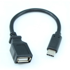 My Cable Mart 6inch OTG USB 2.0 Type-C Male to Type A Female  Black